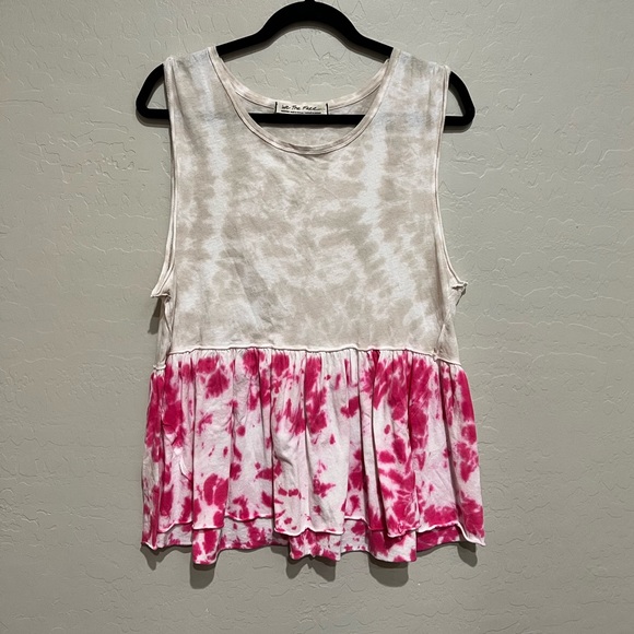 Free People We The Free Hibiscus Combo Tie Dye Anytime Tank, Size Medium - Picture 2 of 6
